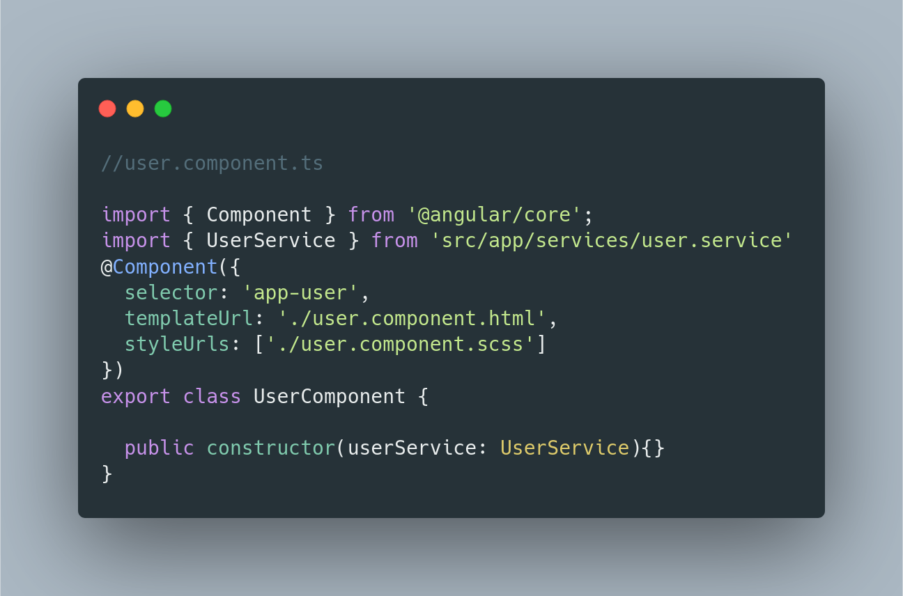 “Link (Dependency Injection in the Component)”