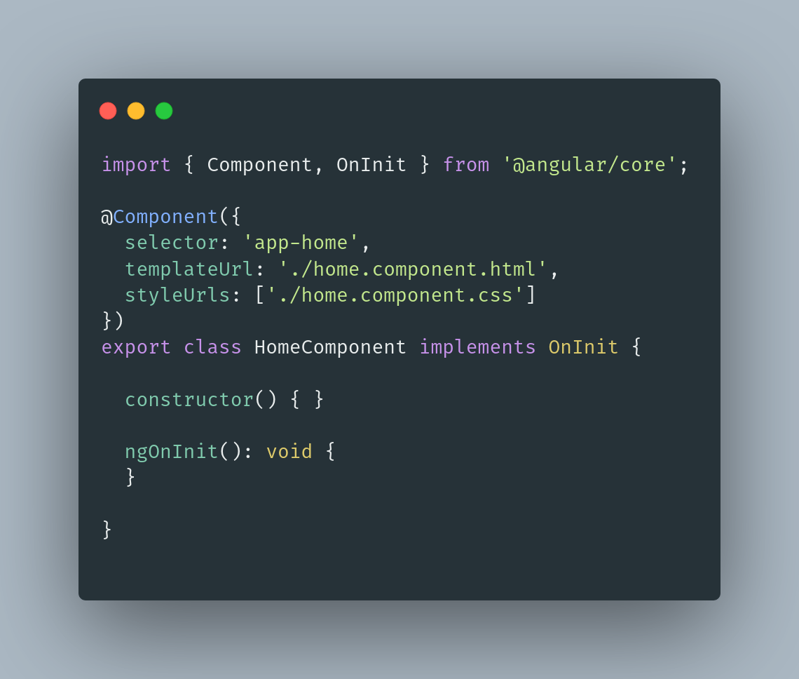 &ldquo;Home Component&rdquo;