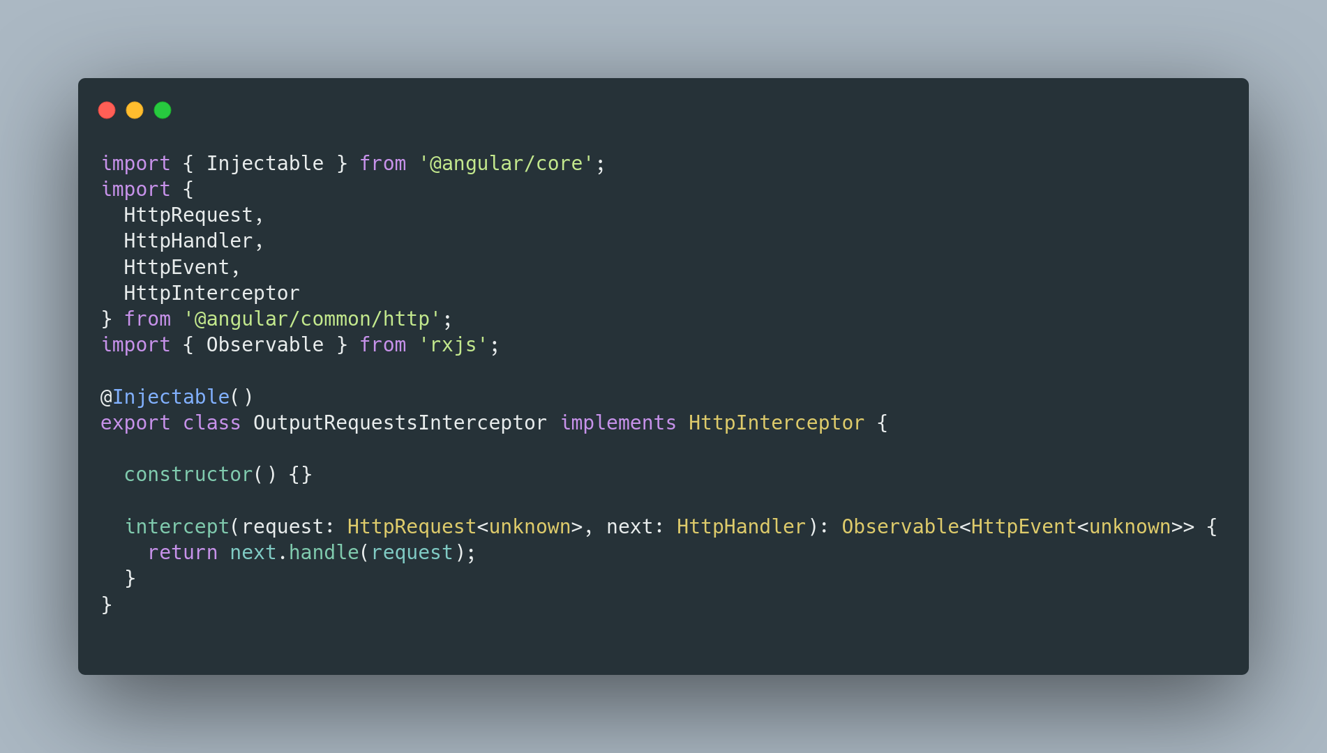 “Boilerplate interceptor code”