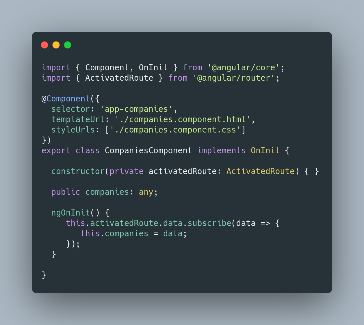 “Static Params Component”
